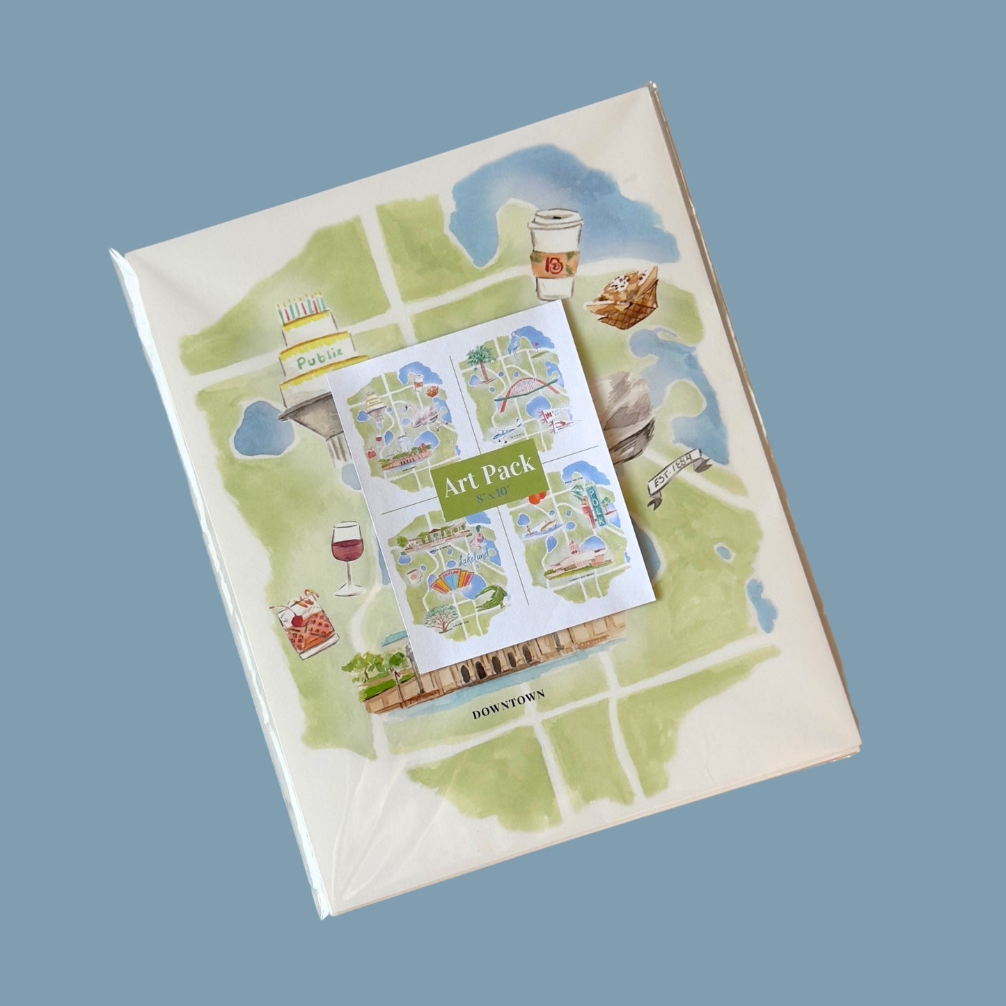 Lakeland Map - 4 Pack of 8" by 10"