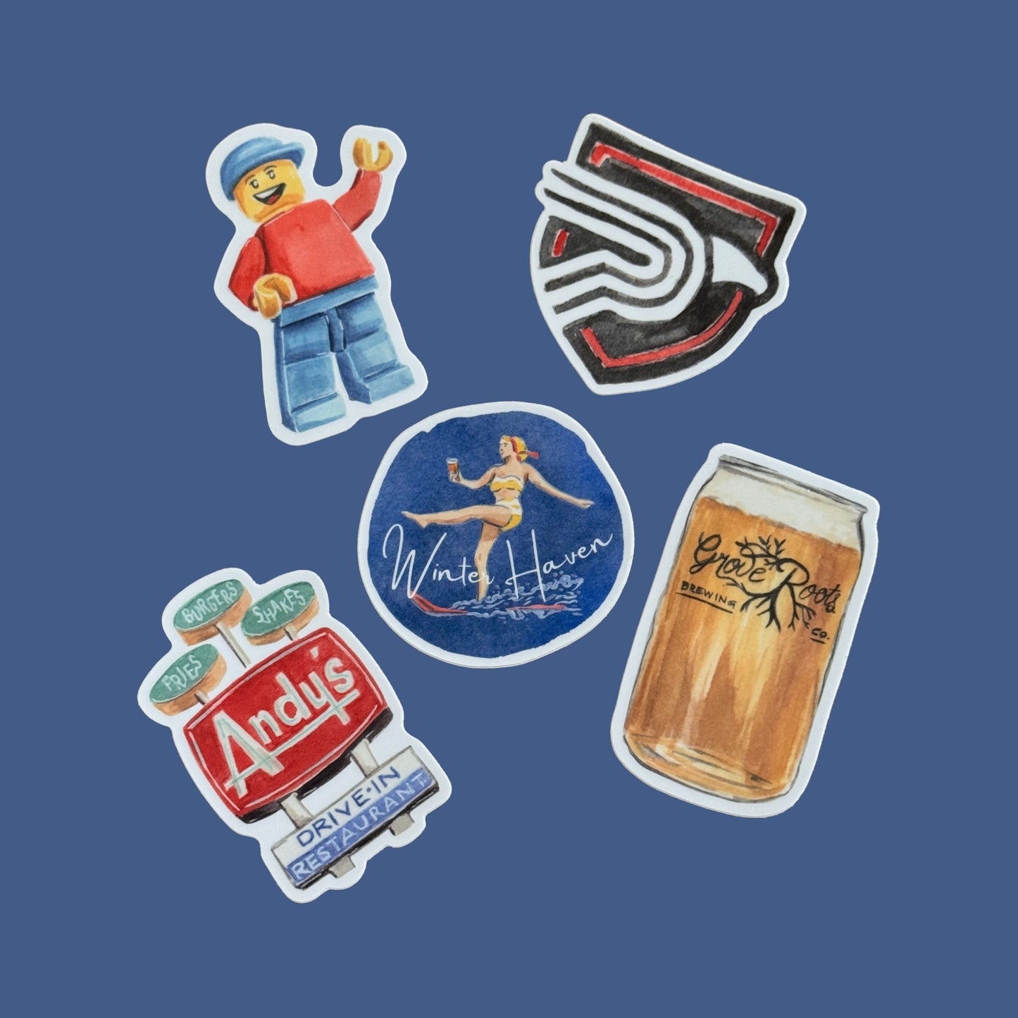 Winter Haven Stickers – Florida Local Landmark Waterproof Vinyl Stickers