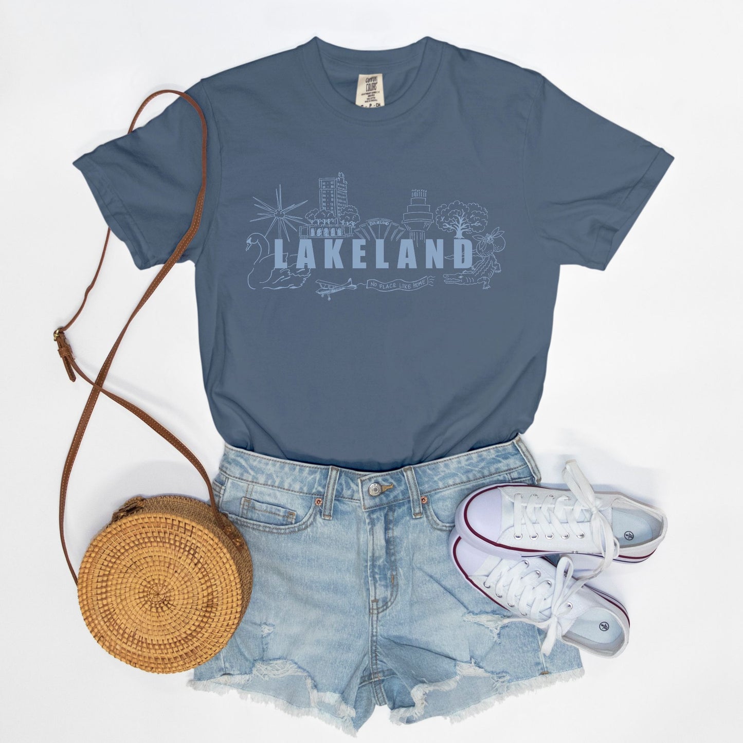 Lakeland Landmark Comfort Colors Tee 1717 Blue Jean