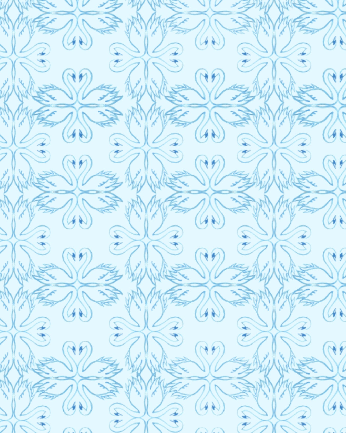 Blue Swan Twilly Scarf – Elegant Bag Scarf | Hair Ribbon | Classic Blue Pattern Accessory