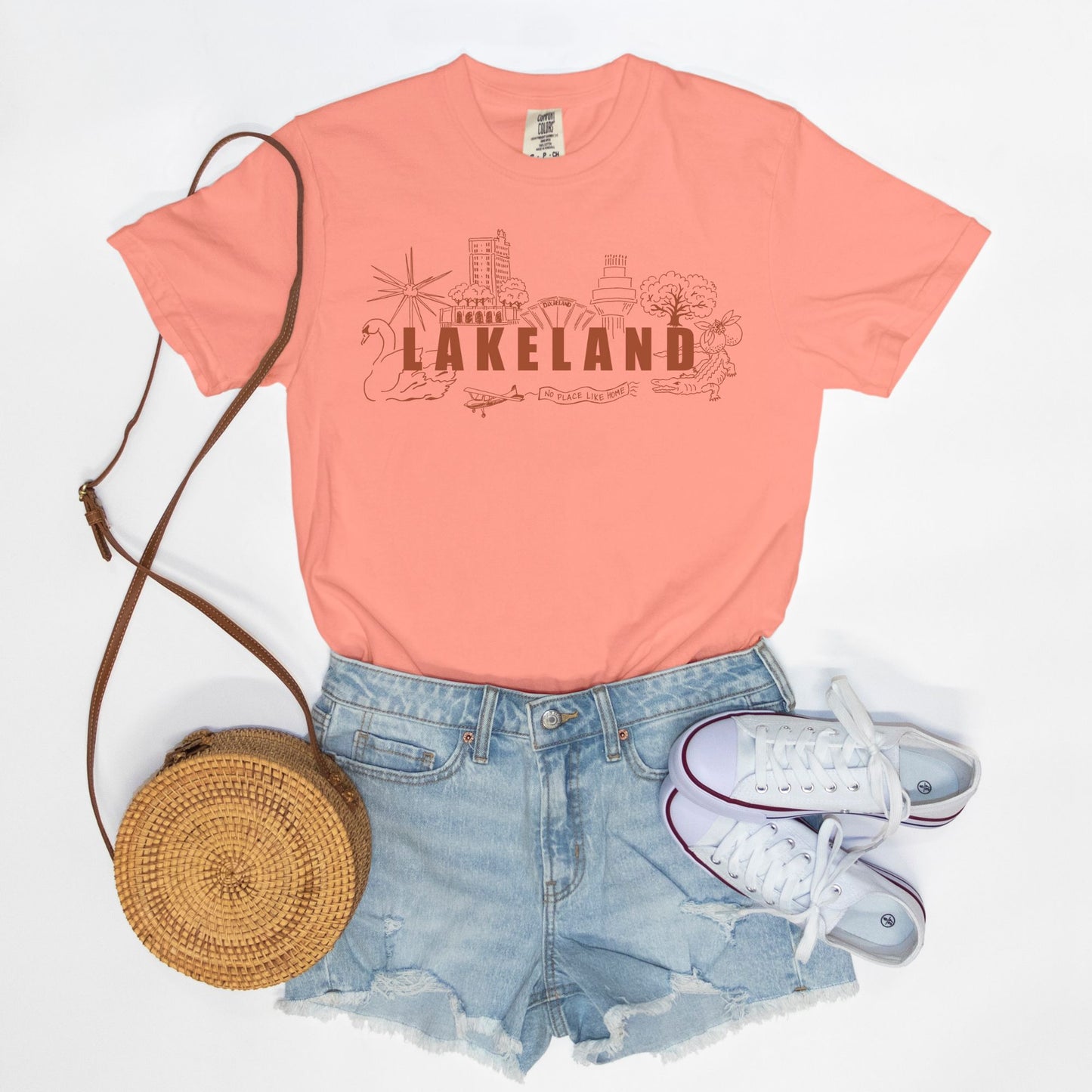Lakeland Landmarks Comfort Colors Tee 1717 Terracotta