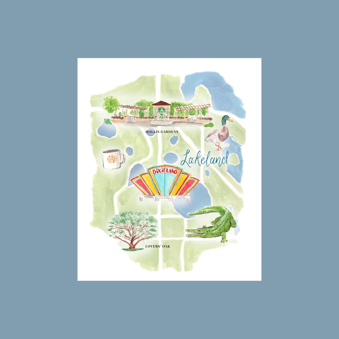 Lakeland Map - 4 Pack of 8" by 10"