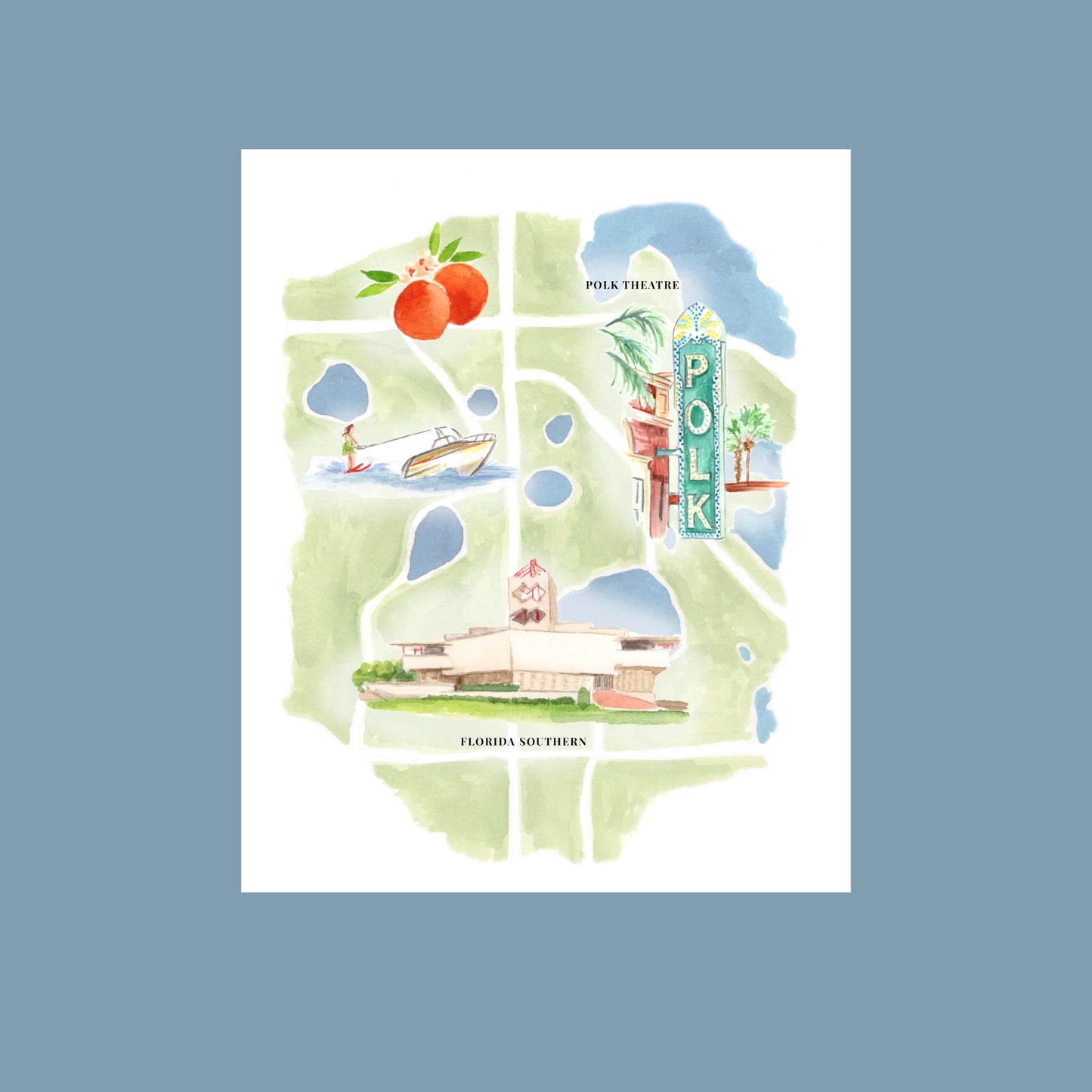 Lakeland Map - 4 Pack of 8" by 10"