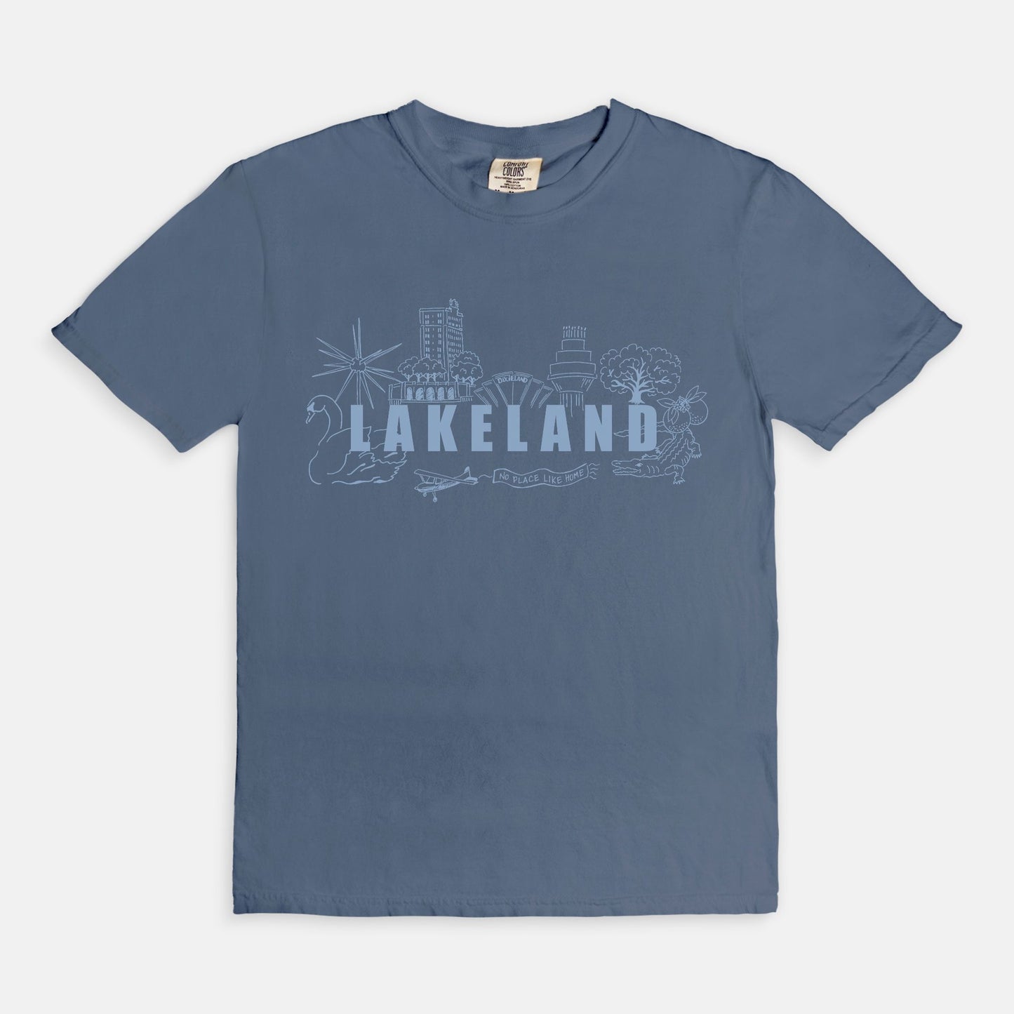 Lakeland Landmark Comfort Colors Tee 1717 Blue Jean