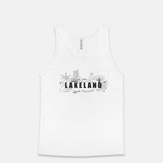 Lakeland, Florida Lankmark Bella Canvas Unisex Jersey Tank 3480 - in White