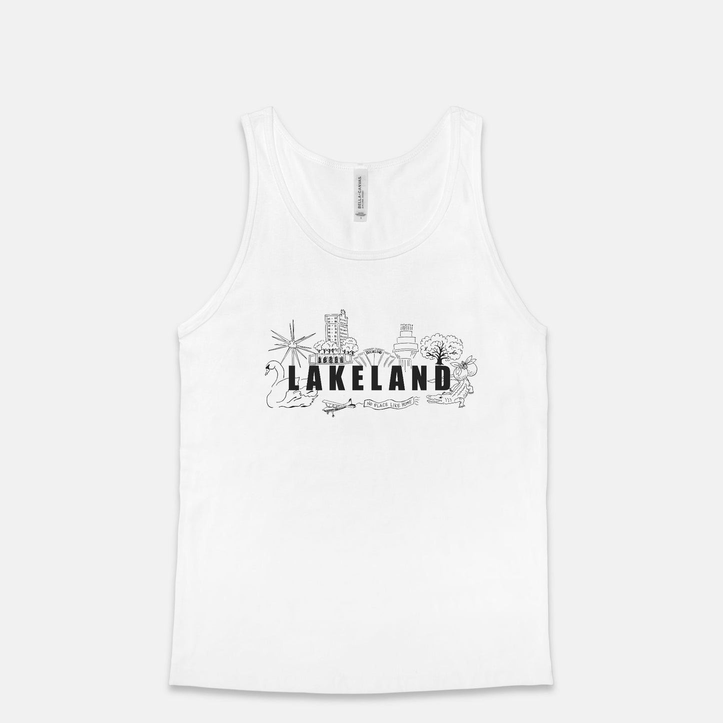 Lakeland, Florida Lankmark Bella Canvas Unisex Jersey Tank 3480 - in White