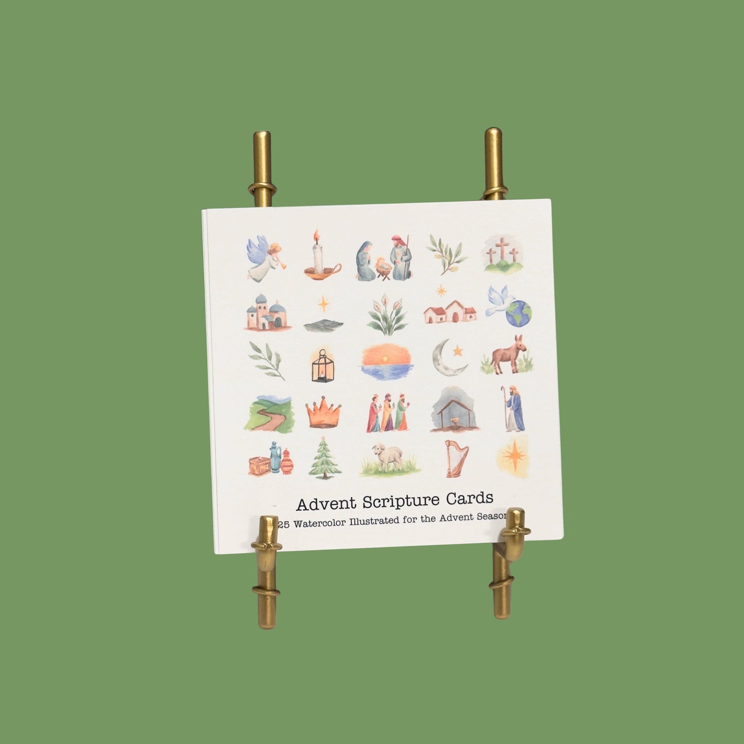 Advent Watercolor Scripture Cards – 25 Illustrated Bible Verse Cards by Emily Plank Artist