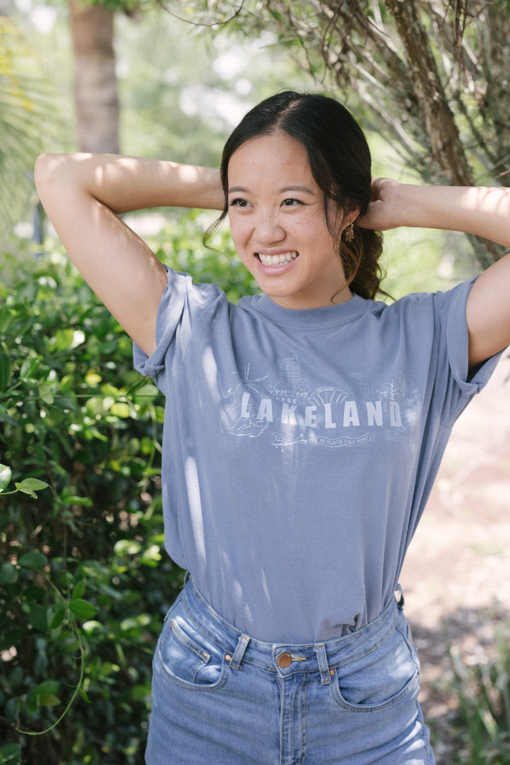 Lakeland Landmark Comfort Colors Tee 1717 Blue Jean