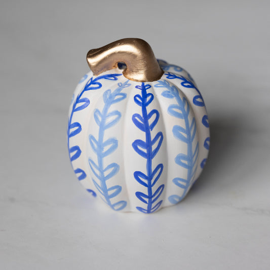 Hand Painted Ceramic Pumpkins - Blues