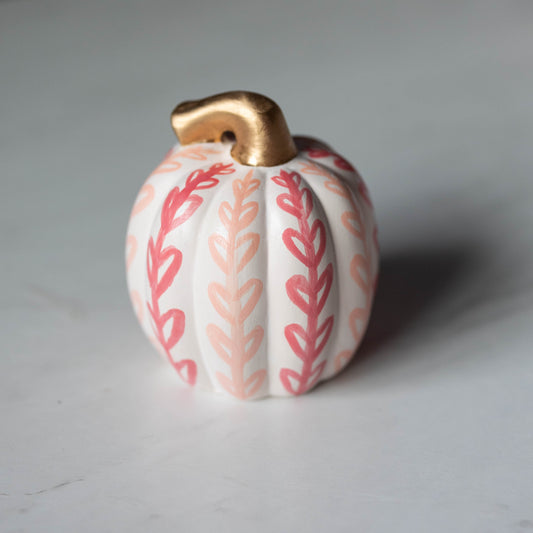 Hand Painted Ceramic Pumpkins - Pink