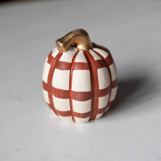 Hand Painted Ceramic Pumpkins - Burnt Orange