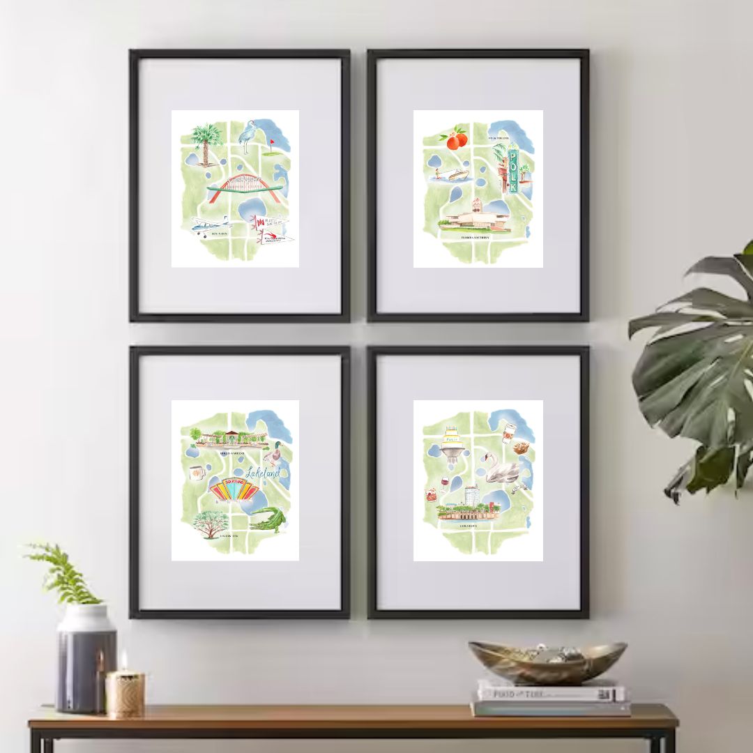 Lakeland Map - 4 Pack of 8" by 10"