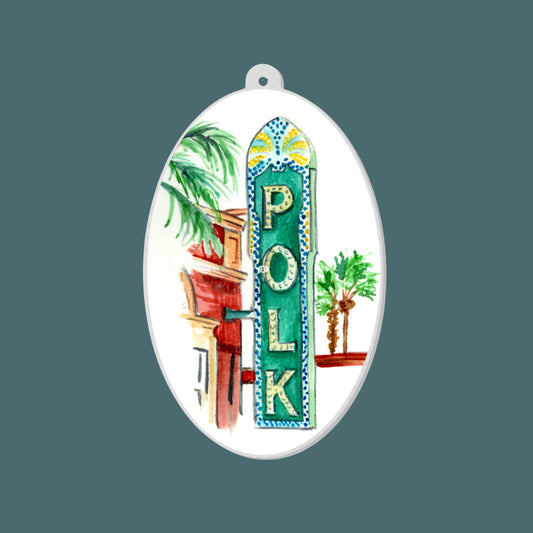 Acrylic Polk Theater Sign Ornament