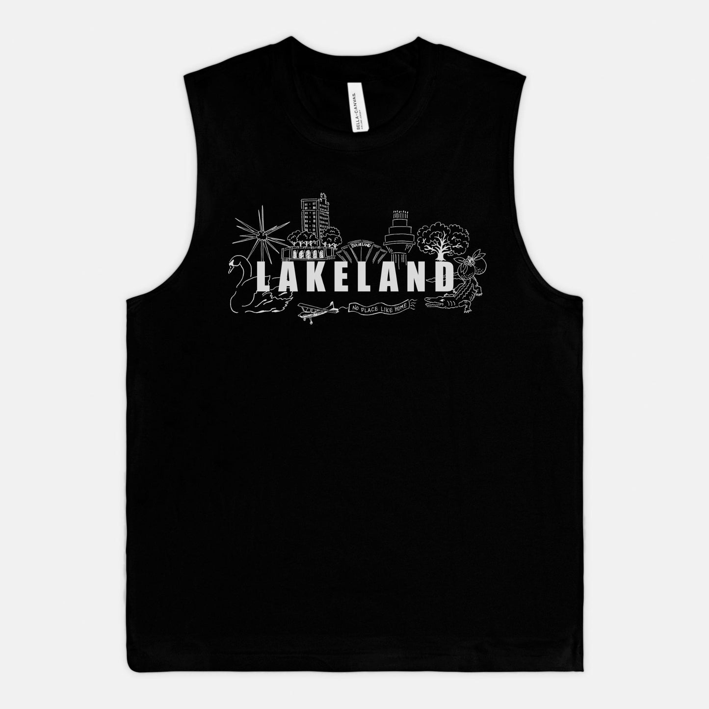 Lakeland Landmark Bella Canvas Jersey Muscle Tank 3483 - in Black